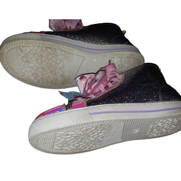 JoJo Siwa metallic iridescent lace up high top sneakers size 3, never wore - Picture 8 of 9